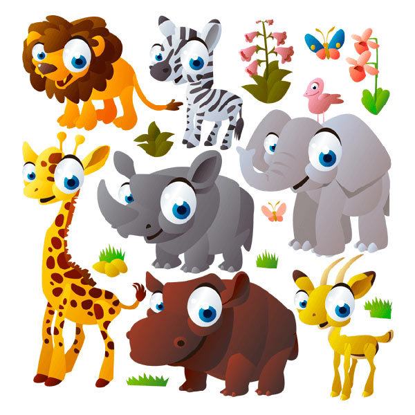 Autocollant mural Animaux jungle KIT COMPLET - Sticker A moi