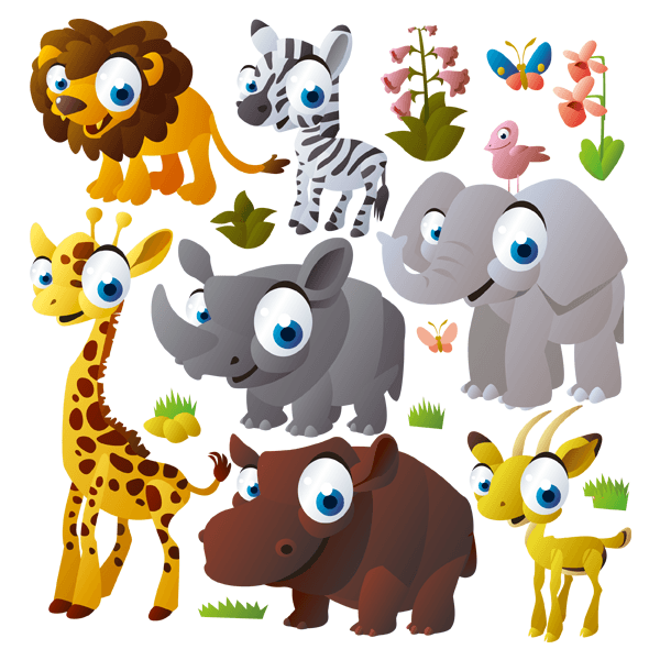 Stickers pour enfants: Kit Animaux de la jungle