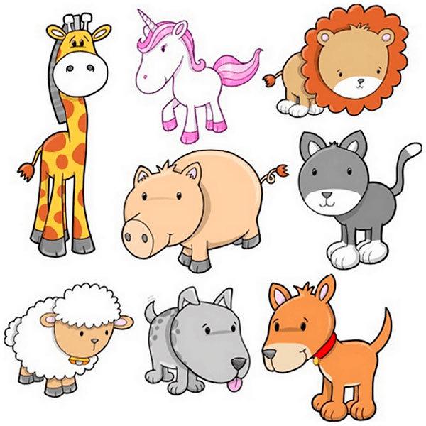 Stickers pour enfants: Kit animaux réels et fantastiques