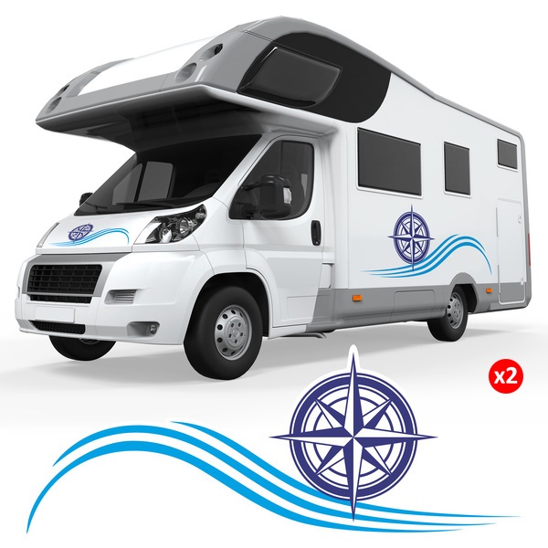 Autocollant pour camping-car rose des vents