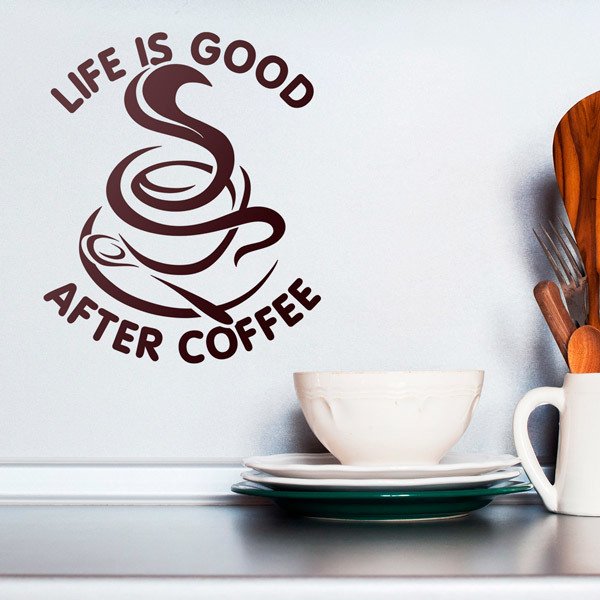 Stickers muraux: La Vie est Belle après le Café