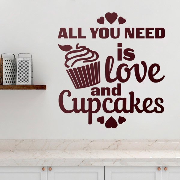 Stickers muraux: Love and Cupcakes