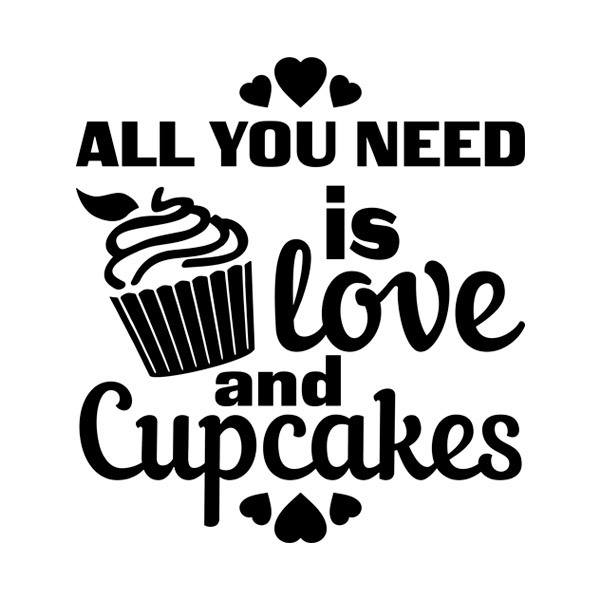 Stickers muraux: Love and Cupcakes