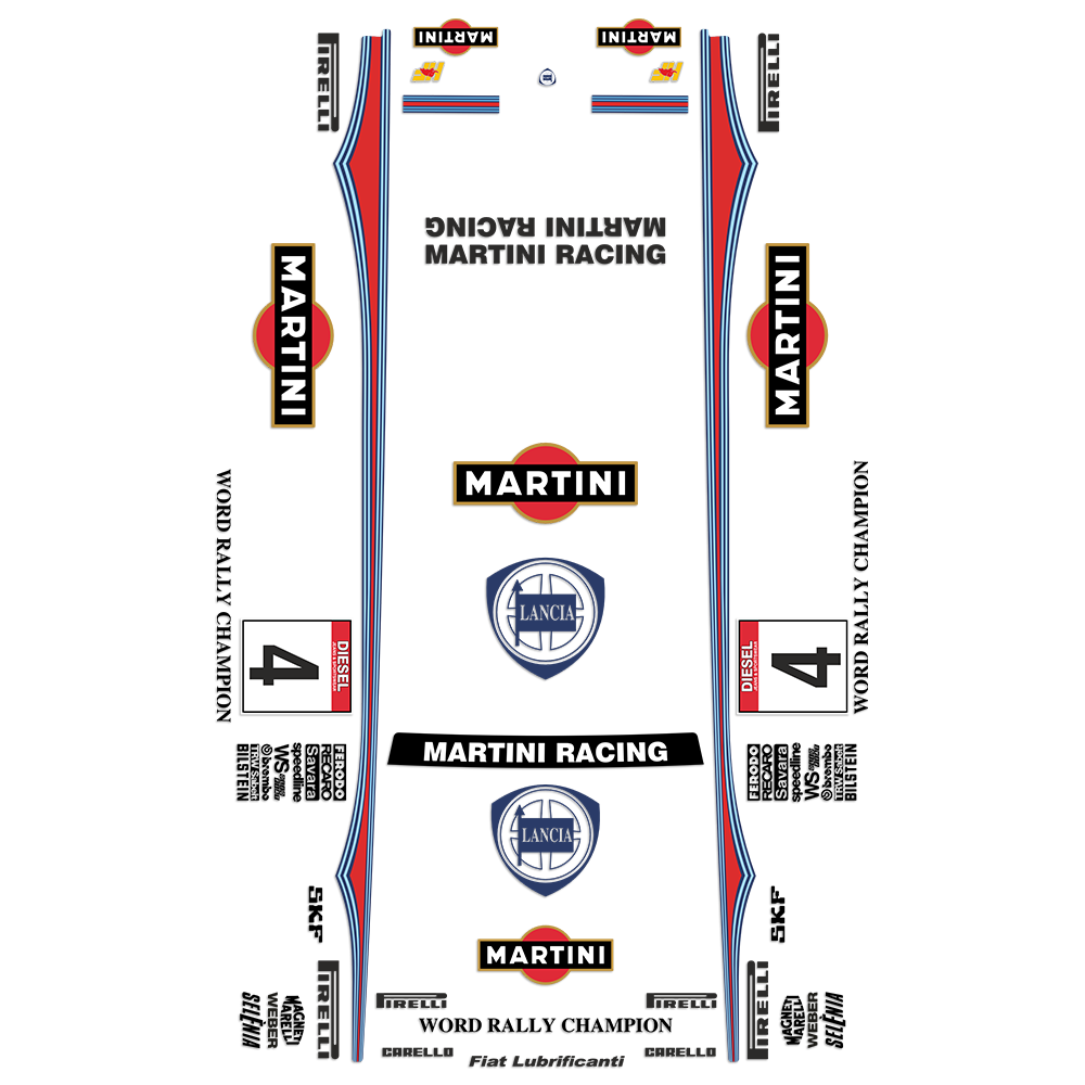 Autocollants: Kit Stickers Lancia Delta Integrale Martini Racing