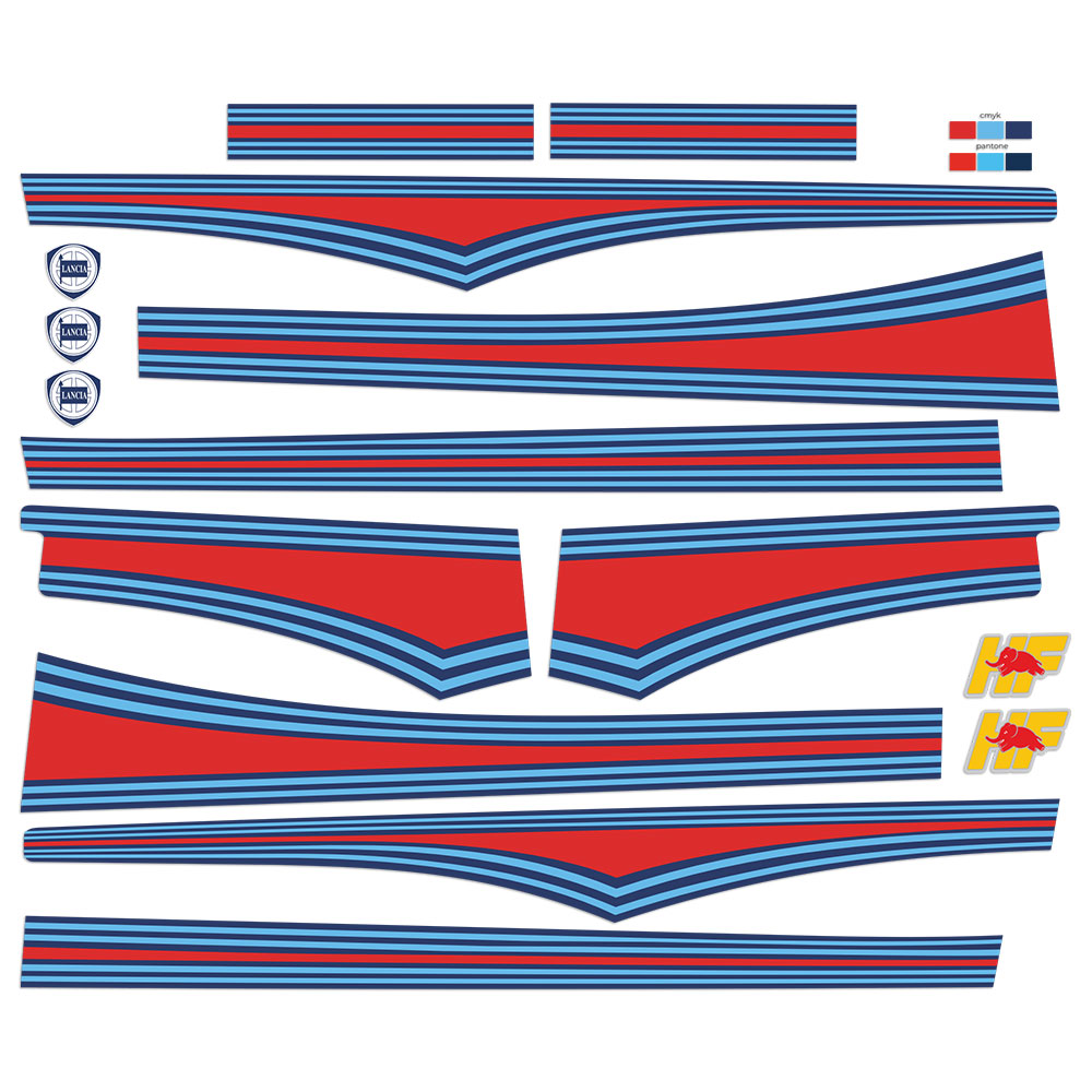 Autocollants: Kit Autocollants Lancia Delta Integrale Martini Ra