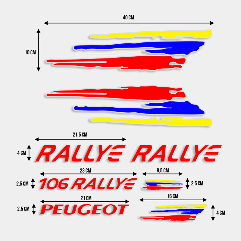 Kit d'autocollants Peugeot 106 Rallye 1/1