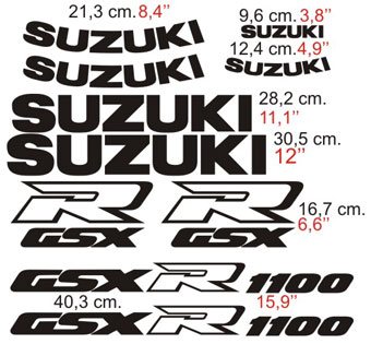 Set d'autocollants Suzuki GSX-R 1100 2/3
