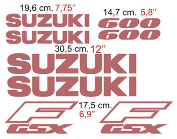 Set d'autocollants Suzuki GSX600F 2/2