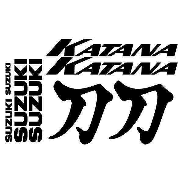 Autocollants: Suzuki Katana avec lettre japonaise