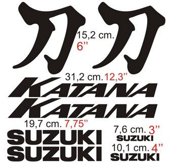 Autocollants: Suzuki Katana avec Tipographie Dynamique