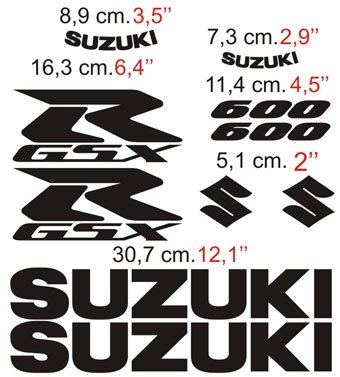 Kit d'autocollants Suzuki GSX-R 600 2/3