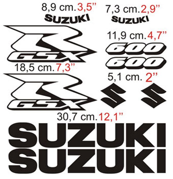 Set d'autocollants Suzuki GSX-R 600 2/2