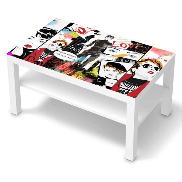 Stickers muraux: Sticker Ikea Lack Table Fashion Style