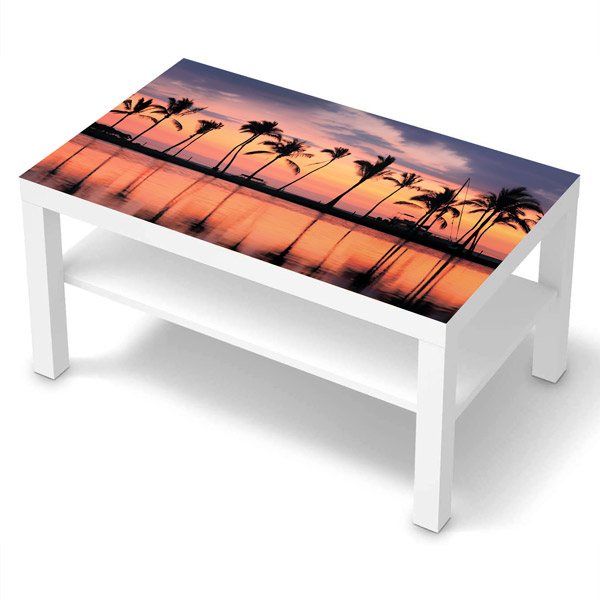 Stickers muraux: Sticker Ikea Lack Table Les palmiers au coucher