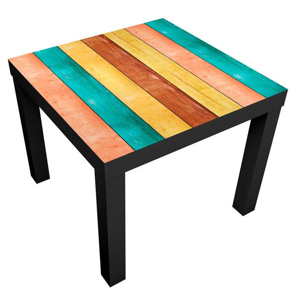Stickers muraux: Sticker Ikea Lack Table Couleurs pastel des bois