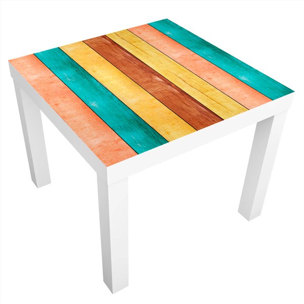 Stickers muraux: Sticker Ikea Lack Table Couleurs pastel des bois