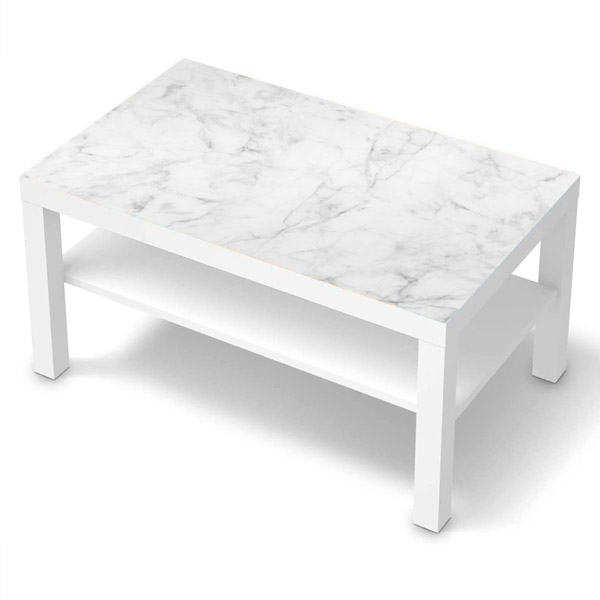 Stickers muraux: Sticker pour Ikea Lack Table Marbre Blanc
