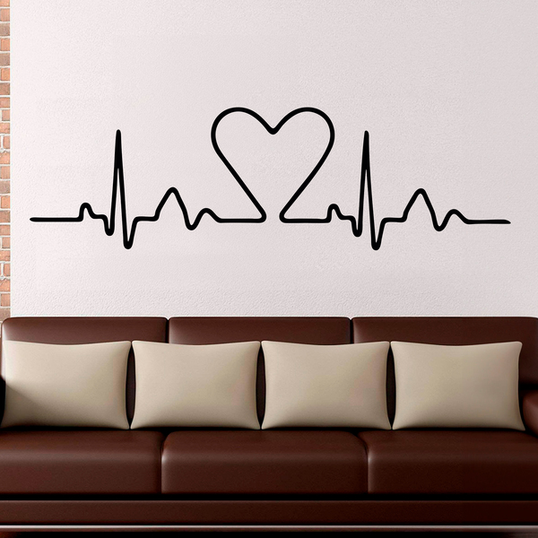 Stickers muraux: Tête de Lit Électrocardiogramme coeur