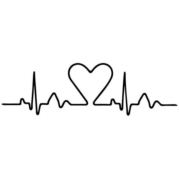 Stickers muraux: Tête de Lit Électrocardiogramme coeur