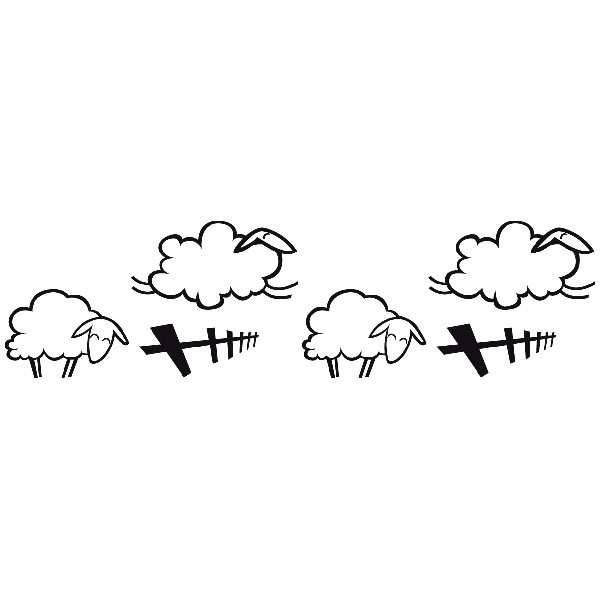 Stickers pour enfants: Frise murale moutons