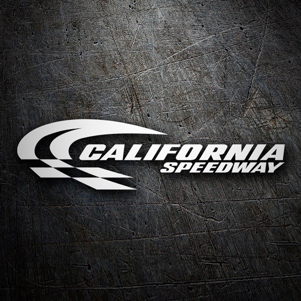 Autocollants: California Speedway avec Lignes Courbes et Drapeau
