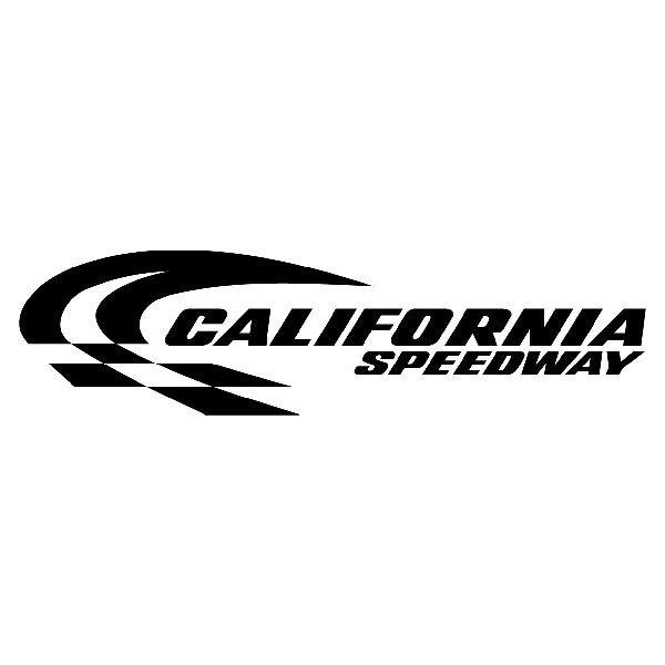 Autocollants: California Speedway avec Lignes Courbes et Drapeau