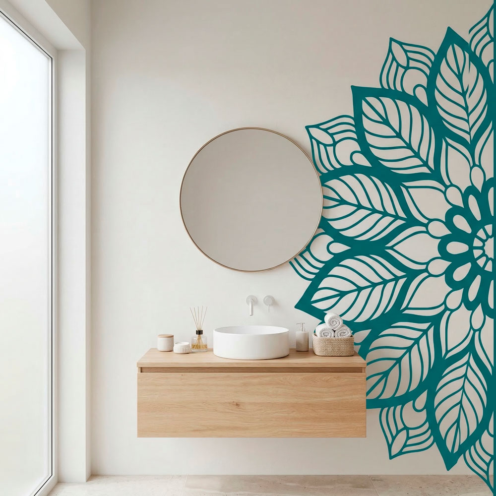 Stickers muraux: Yantra Half Mandala