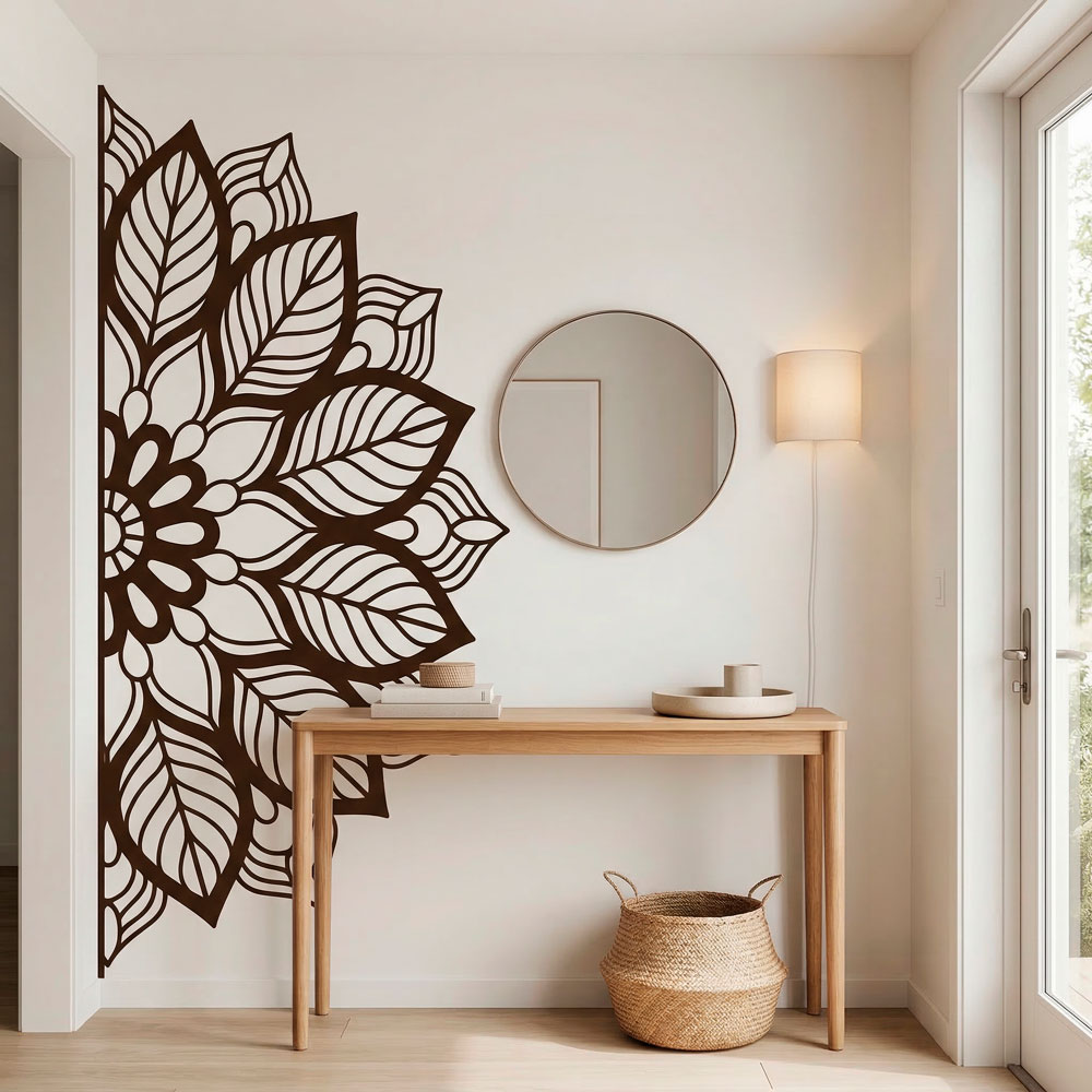 Stickers muraux: Yantra Half Mandala