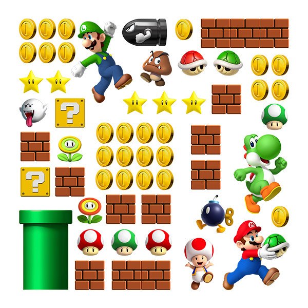 Stickers pour enfants: Kit 60X Super Mario Bros