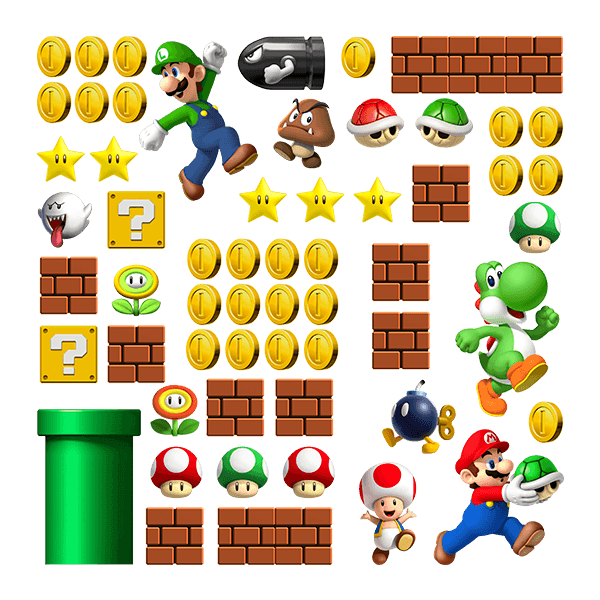 Stickers pour enfants: Kit 60X Super Mario Bros