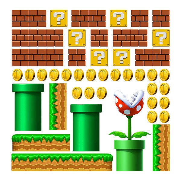 Stickers pour enfants: Kit 45X Mario Bros Créez votre Écran