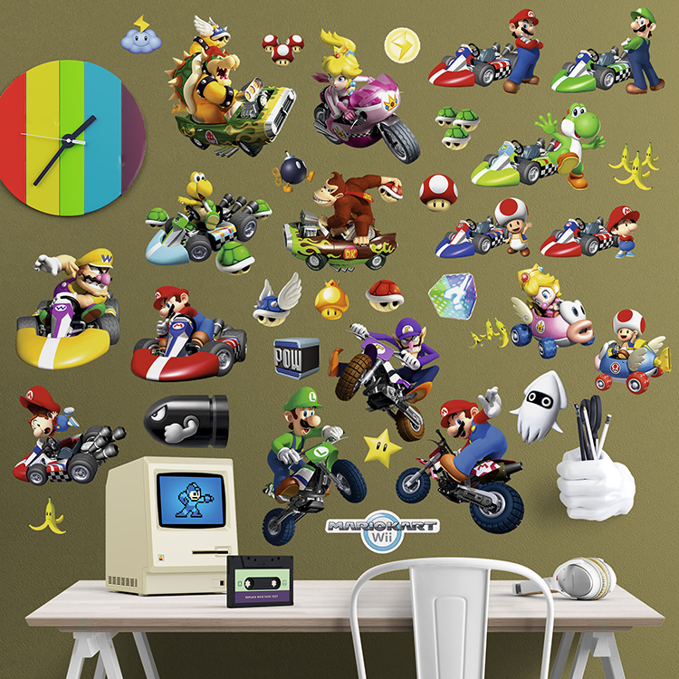 Stickers pour enfants: Set 34X Mario Kart Wii