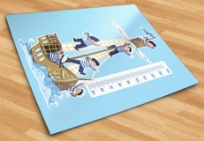 Stickers pour enfants: Toise Murale Bateau et garçon de cabine 5