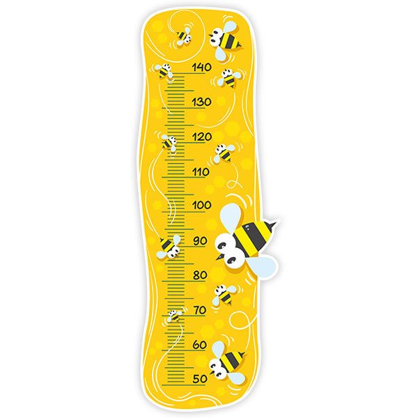 Stickers pour enfants: Toise Murale Mesure abeilles