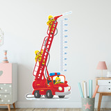 Stickers pour enfants: Toise Murale Camion de pompiers 5