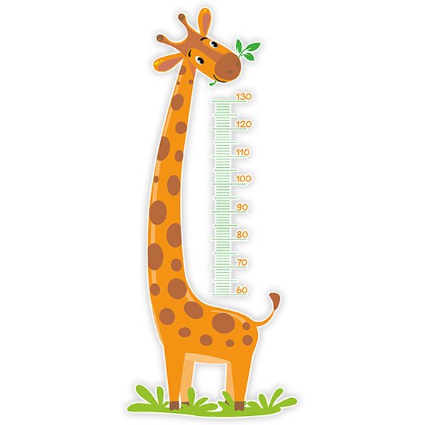 Stickers pour enfants: Toise Murale Manger des girafes