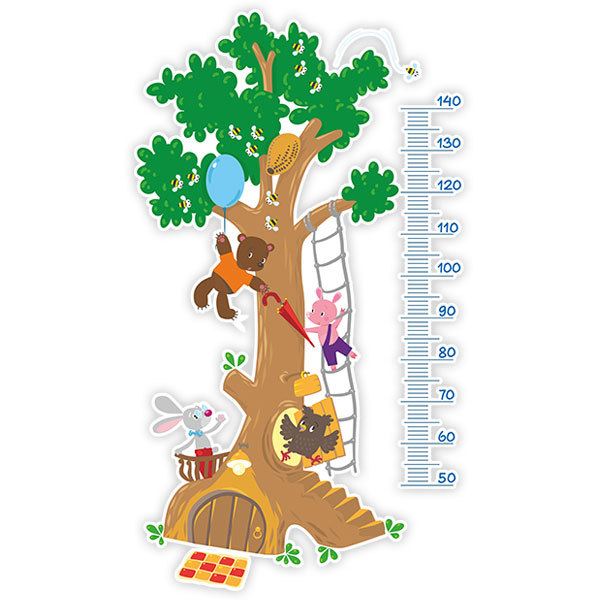 Stickers pour enfants: Toise Murale Arbre des animaux