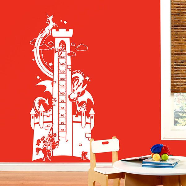 Stickers pour enfants: Toise Murale Château du Dragon