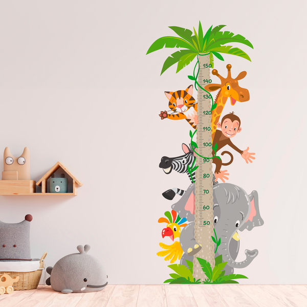 Stickers pour enfants: Toise Murale Animaux de la jungle