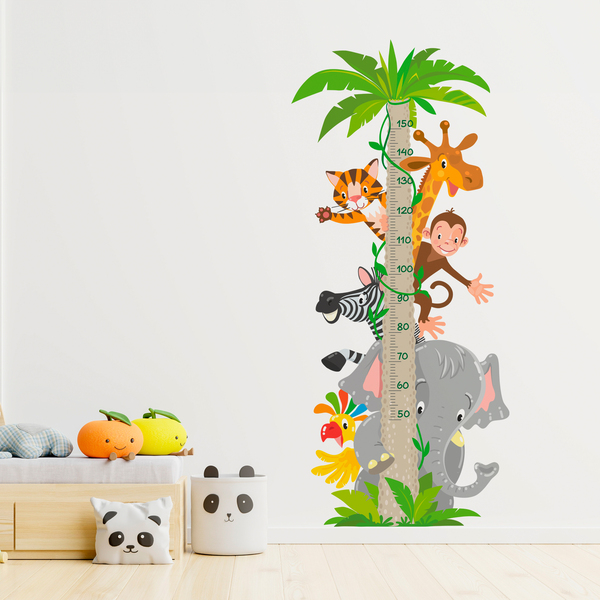 Stickers pour enfants: Toise Murale Animaux de la jungle