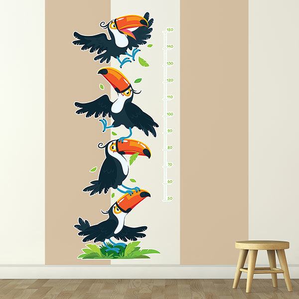 Stickers pour enfants: Toise Murale Tour des toucans
