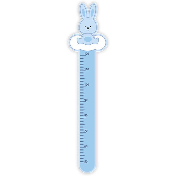 Stickers pour enfants: Toise Murale Lapin bleu