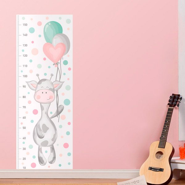 Stickers pour enfants: Vache avec ballons