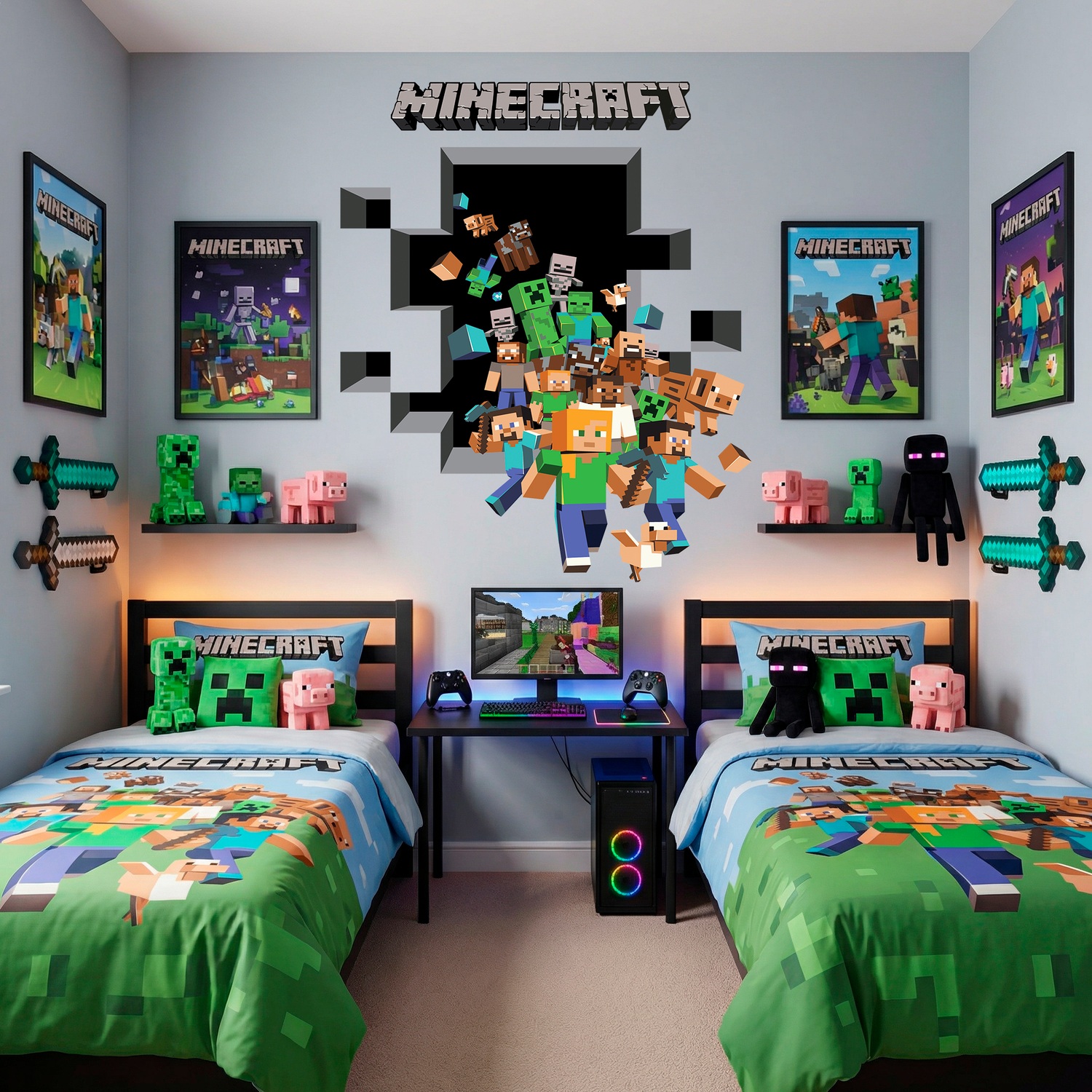 Stickers muraux: Minecraft 3D 2