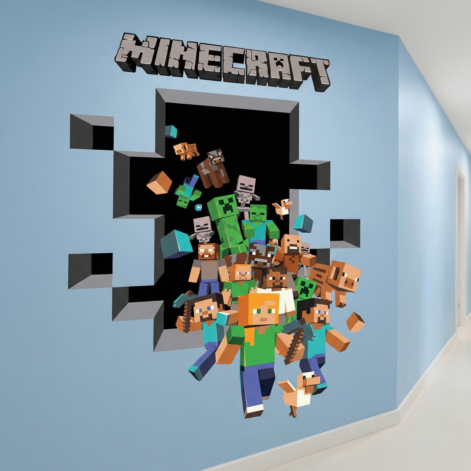 Stickers muraux: Minecraft 3D 2