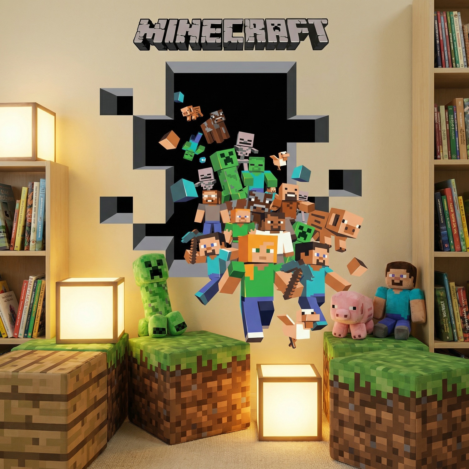 Stickers muraux: Minecraft 3D 2