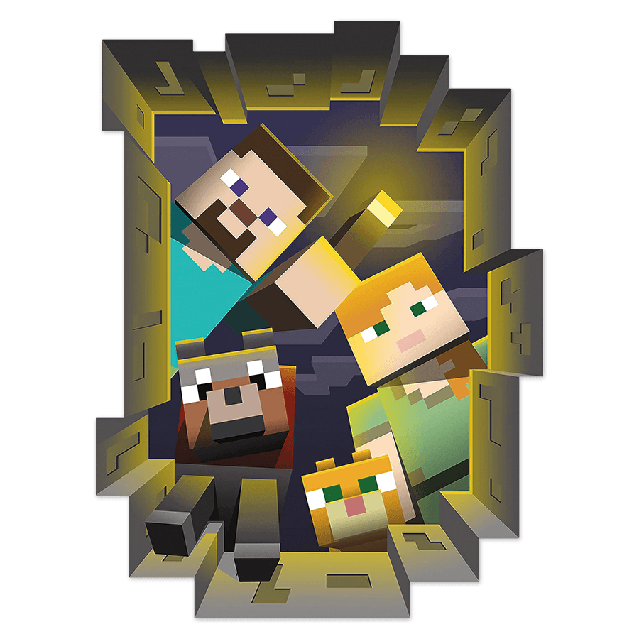 Stickers muraux: Personnages Minecraft Trou 3D
