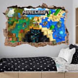 Stickers muraux: Minecraft Trou dans le Mur Biomes et Aventuriers