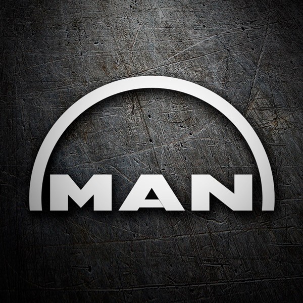 Autocollants: MAN en Lettres Majuscules et Semicirculaires