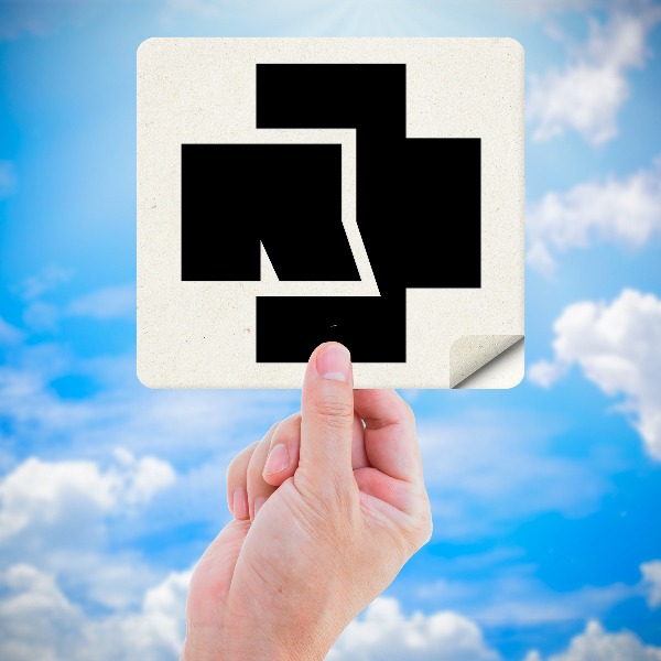 Autocollants: Logo Rammstein avec Croix Abstraite